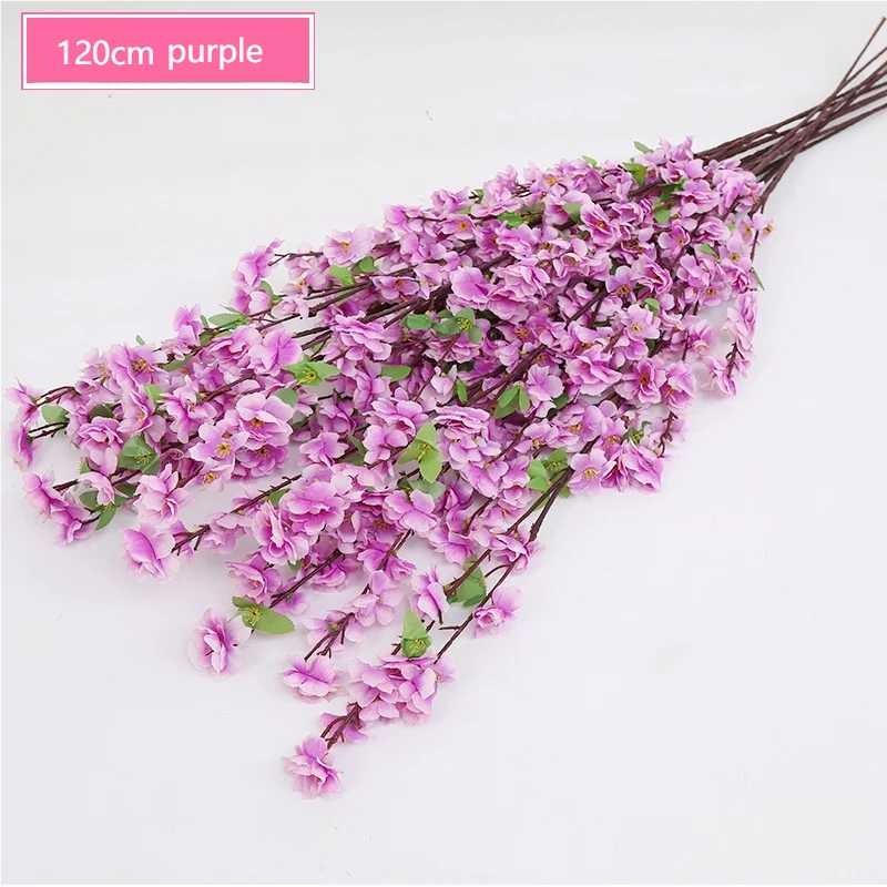 Wedding Table Centerpieces Artificial Promotional Short Branch Small 3 Branches Peach White Cherry Blossom Arch Flower