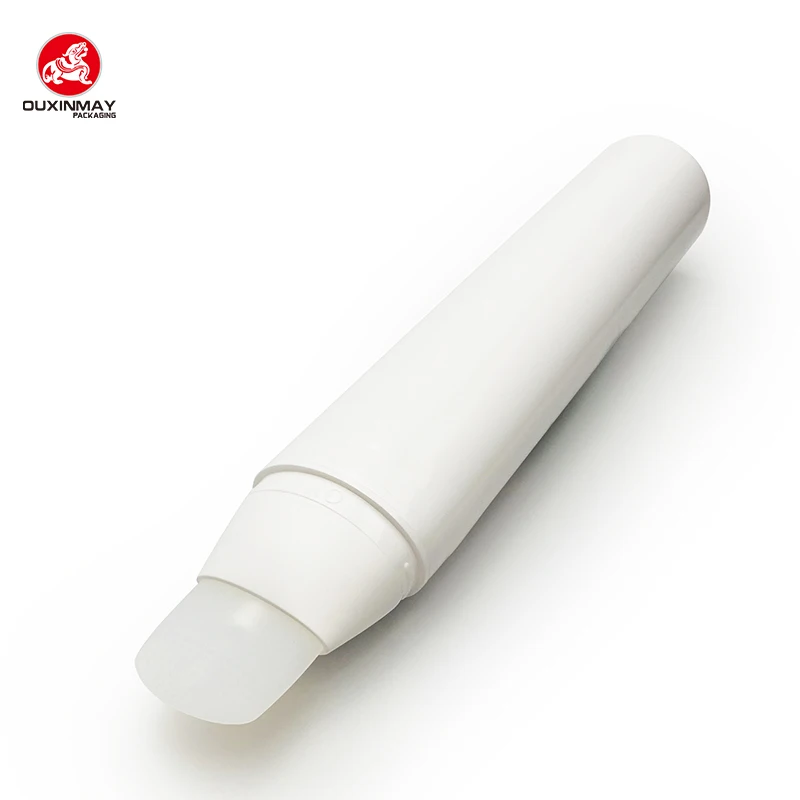 Oval PE/PLastic BB Cream with Silicone Brush Tube for Skin Care Sunscreen Cleanser and Mask Aluminum Material Squeeze Shape