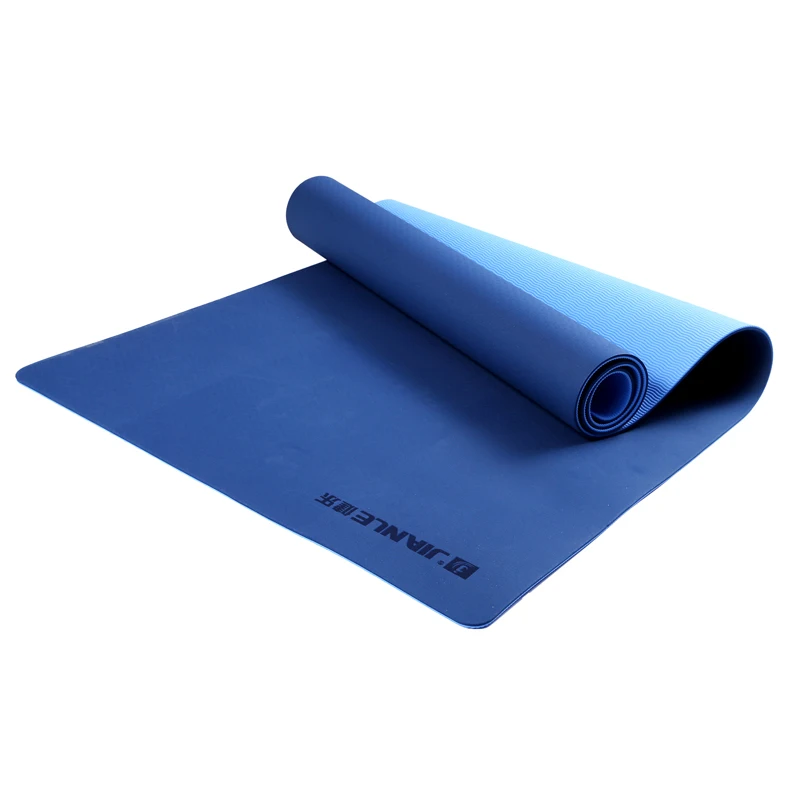JIANLE TPE Two color double layer Extra Thick Carpet Natural Cork Rubber Yoga Mat