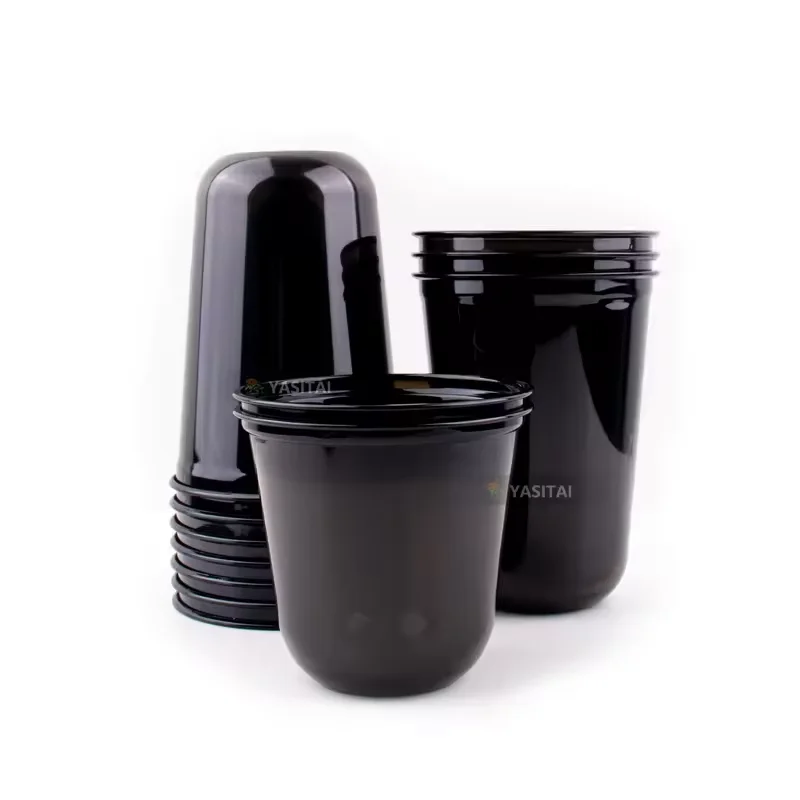disposable custom logo Black u shape yogurt bubble tea 12 14 16 oz pet cup plastic cup