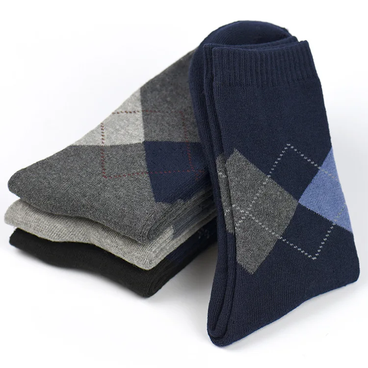 Warm Terry Mens Socks Soft Warm Sensual Cashmere Midcalf Dress Socks For Winter Cold Feet