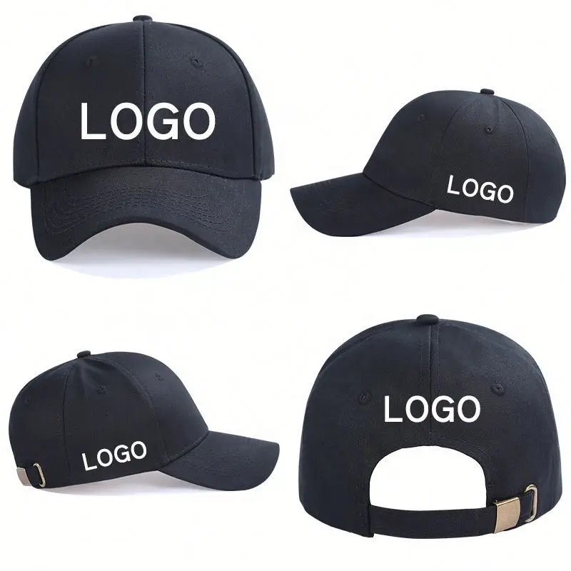 Custom logo embroidery trucker cap black baseball hat 5 panel cap
