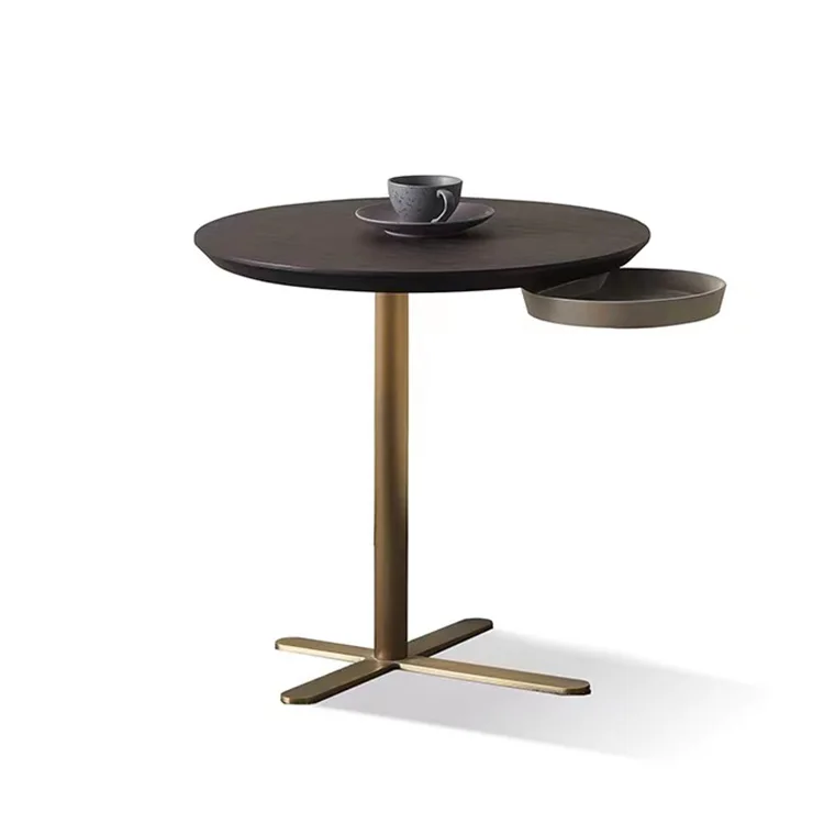 Light Luxury Ins Round Marble Nordic Stone Coffee Table Living Room Sofa Corner Side Table White Stone Cafe Table