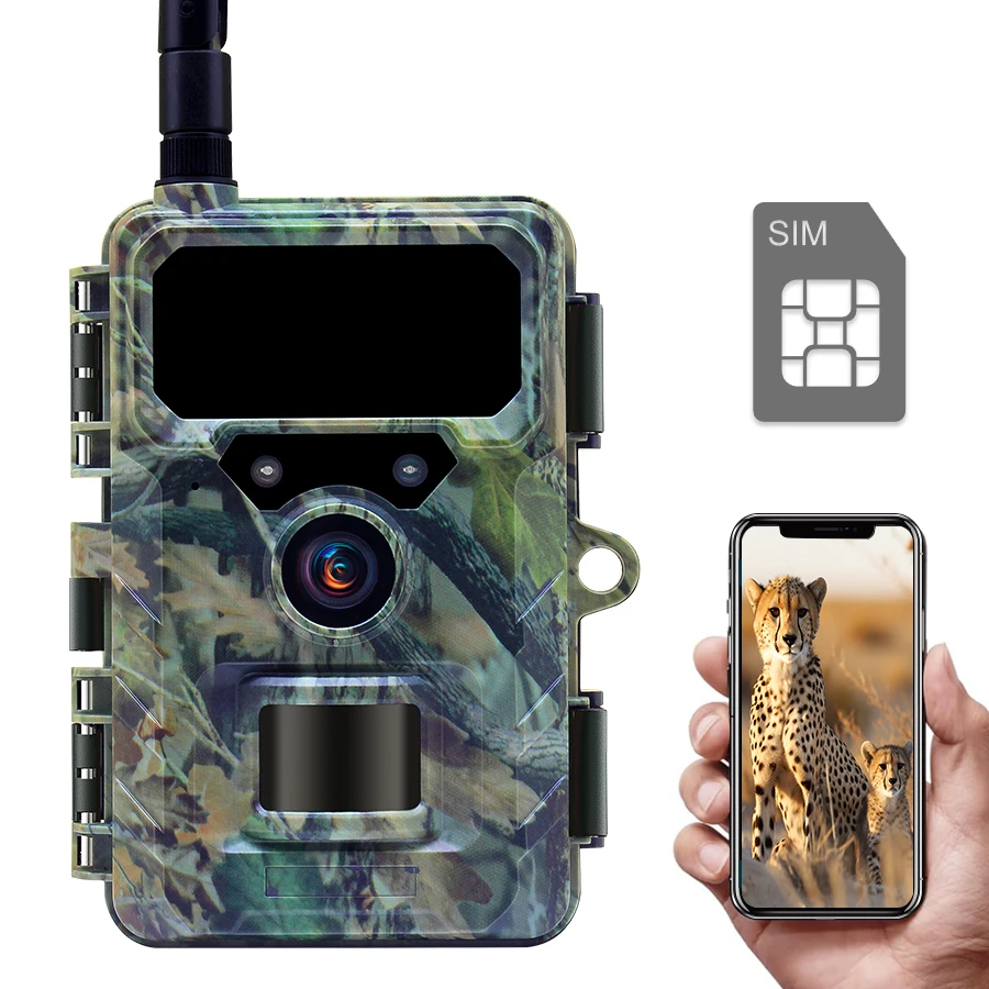 4G LTE камера для охоты 30MP HD 2 7 K с управлением приложением ночного видения фотоловушка сим картой сотовая Мобильная Беспроводная дикой природы