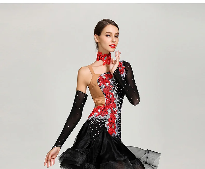 OCTS7029 Professional Girls Latin Dance Competition Dancewear Shinny Latin Dress