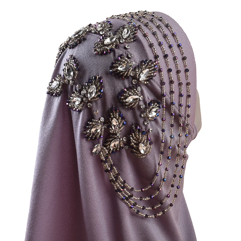 New Luxury Brick Stone Decorative Butterfly Pearl Headscarf Convenient Instant Turban Scarf Headscarf Muslim hijabs women turban