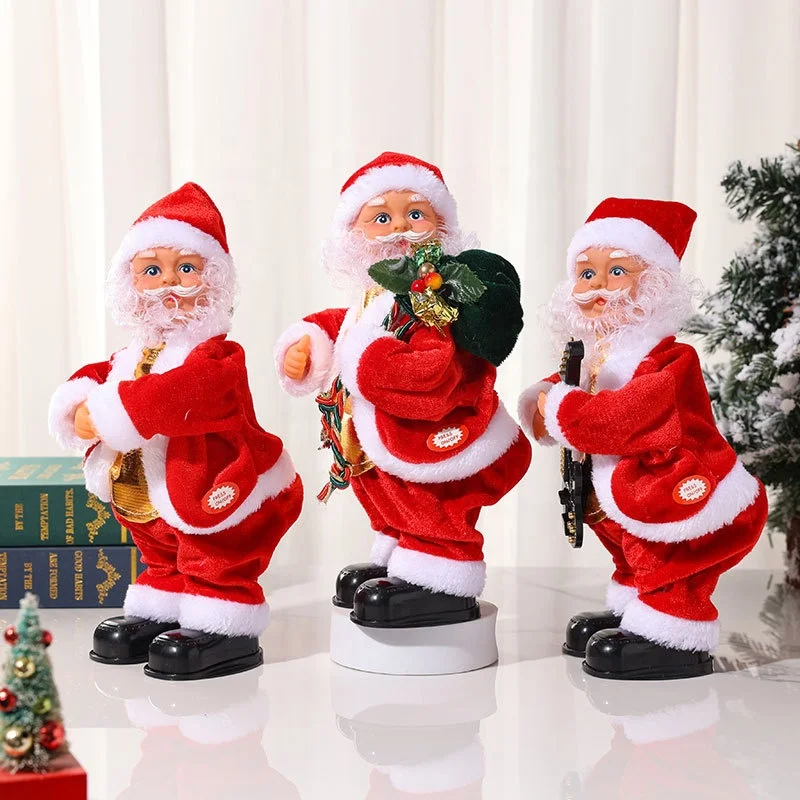 Electric Shaking Hip Christmas Gifts Doll Toys For Santa Claus Dolls Ornaments Christmas Decorations Kids Stuffed Plush Toys
