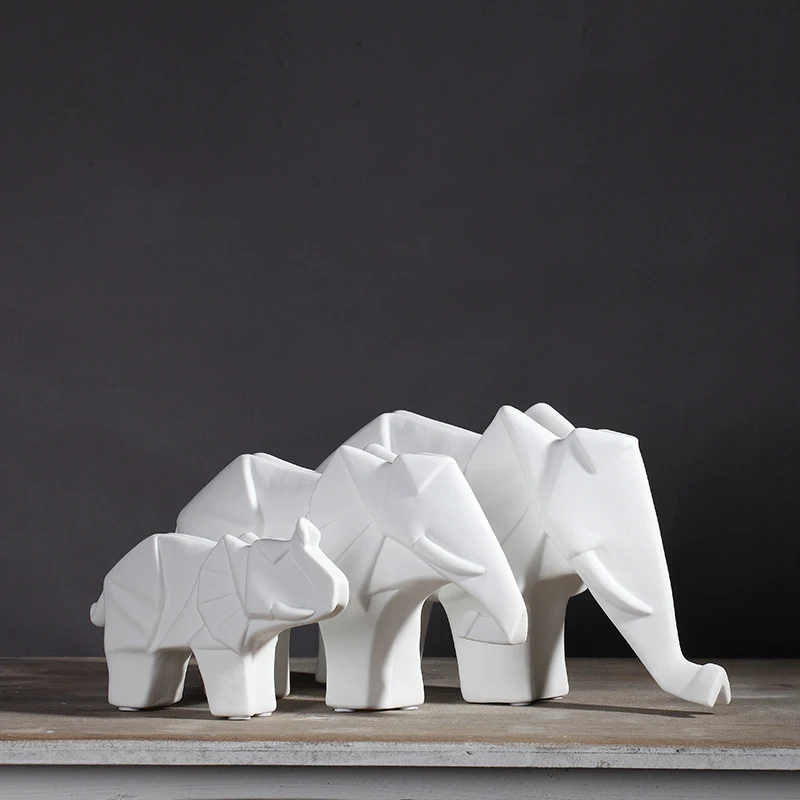 Creative animal home decor nordic style ceramic elephant decorations items