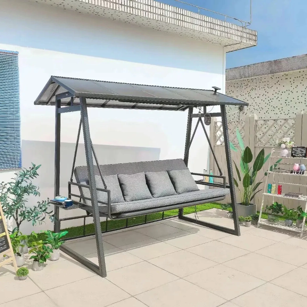 Outdoor Swing Patio Rocking Chair patio waterproof three people can lie in hammocks outdoor furniture