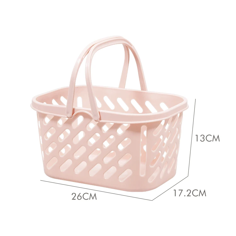 Factory Household Multifunction Portable Rectangle Bottle Jar Plastic storage basket with handle