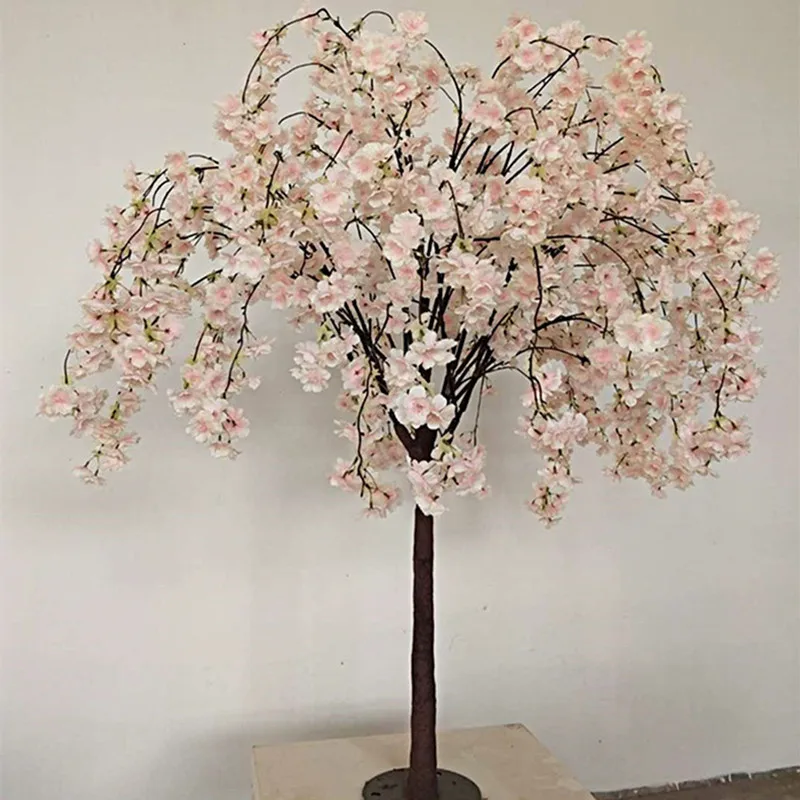 4ft 5ft 8ft 10ft Silk Plants Pink Flower Home Garden Wedding Decoration Indoor Blossom Tree Artificial