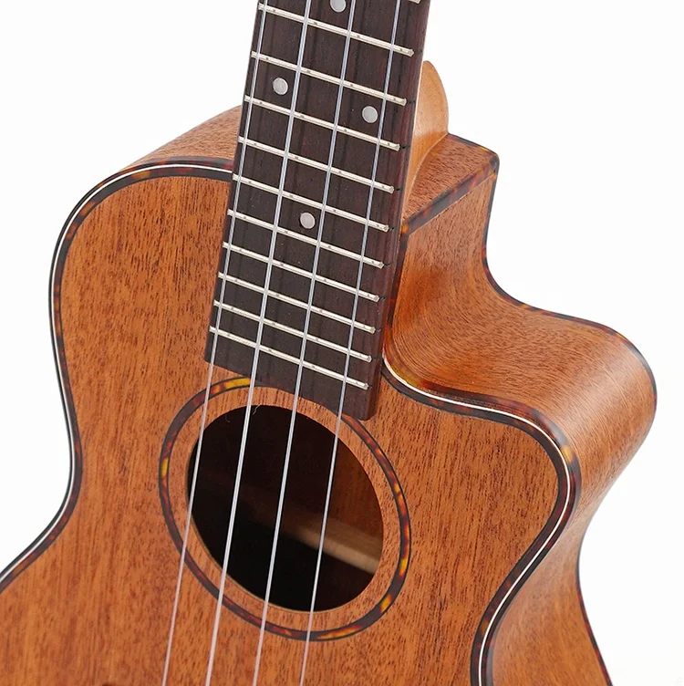 Гавайская гитара 23 дюймов струны Акустическая гитара Музыка Cutaway Ukulele