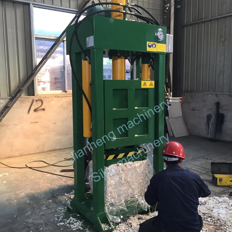 
Lifting Box hydraulic used clothes textile baler machine 