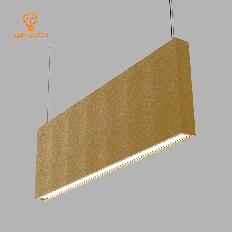 ZhongShan Fulgor Modern hanging light led shop and office led linear pendant with Acoustic PET felt