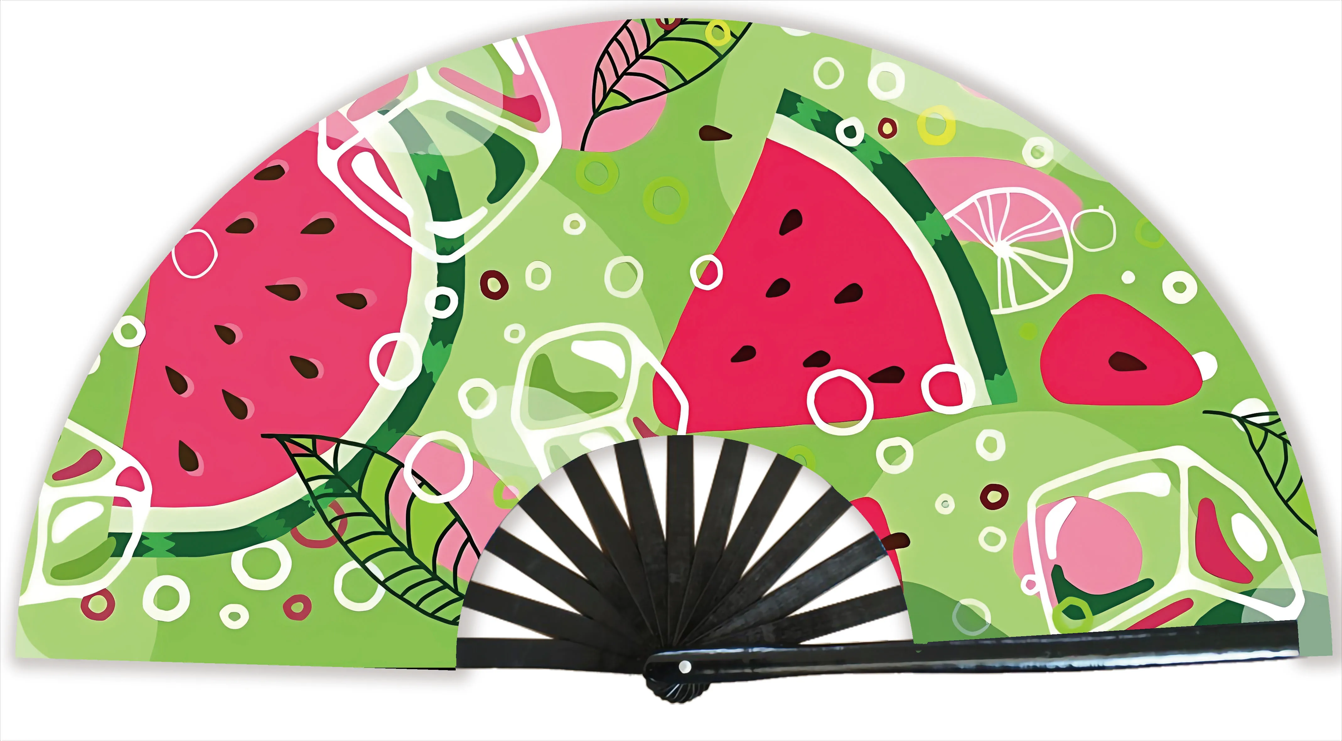 Promotional Hand Fan Black Fan Ribs Fabric Customized Big Hand Fan With Printing Logo