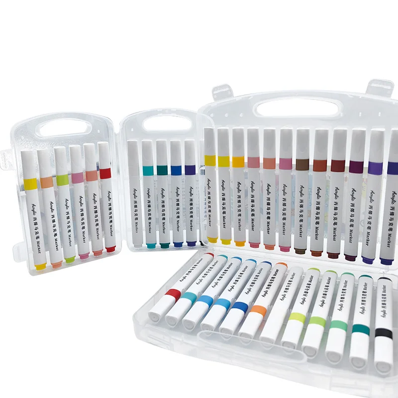 Small Moq New 168 Colors Straight Liquid Marker set Soft head drawing pen for student art New straight liquid acrylic marker