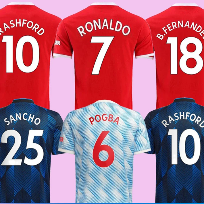 21 22 Юнайтед футбол Джерси Роналду Джерси костюм Детская одежда Женский Джерси