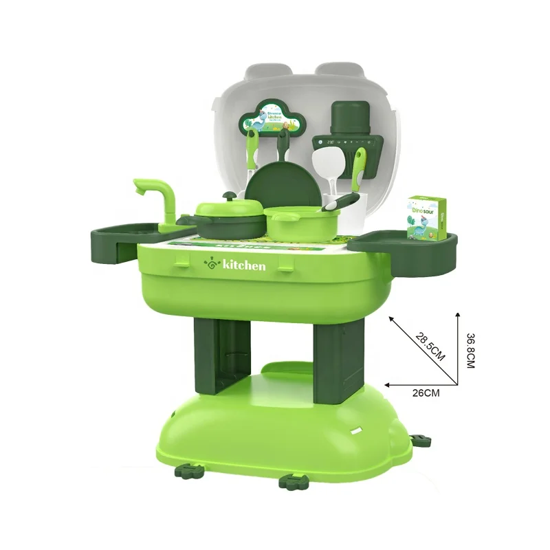 Play House Toy 36PCS Pretend Play Kitchen Cook Toy Blocks Table 3 In 1 Cooking Plastic Mini Kitchen Toys For Kids