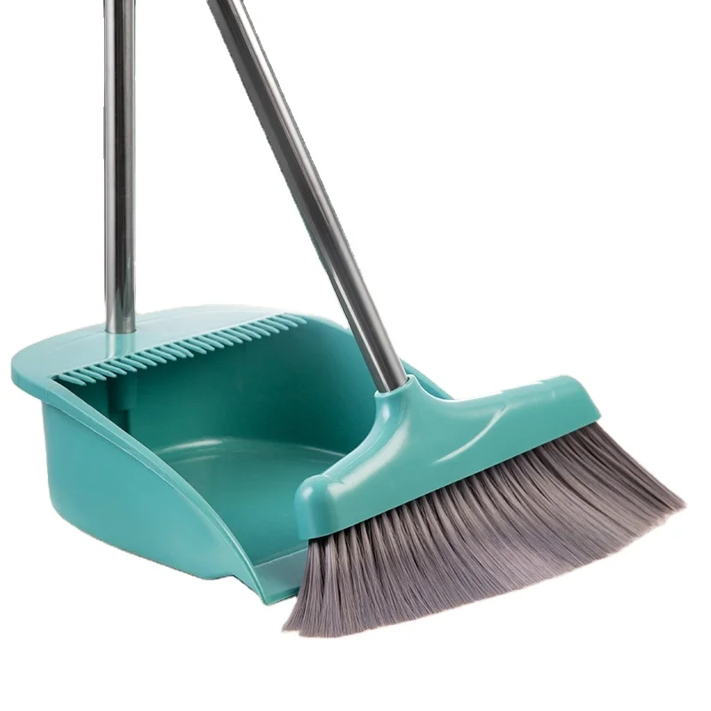Stainless steel soft wool broom dustpan set combination household broom wholesale