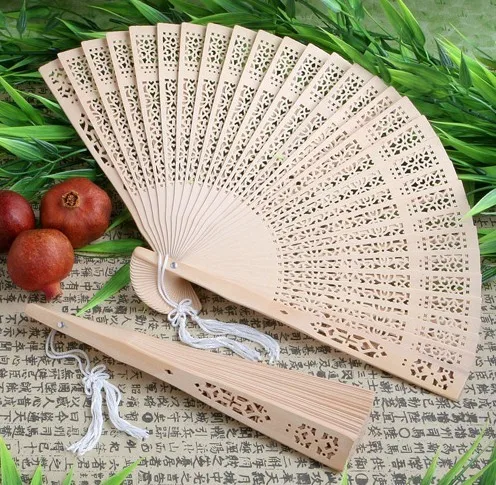 Lovely gift sandalwood handmade fan wooden hollow classical folding fan