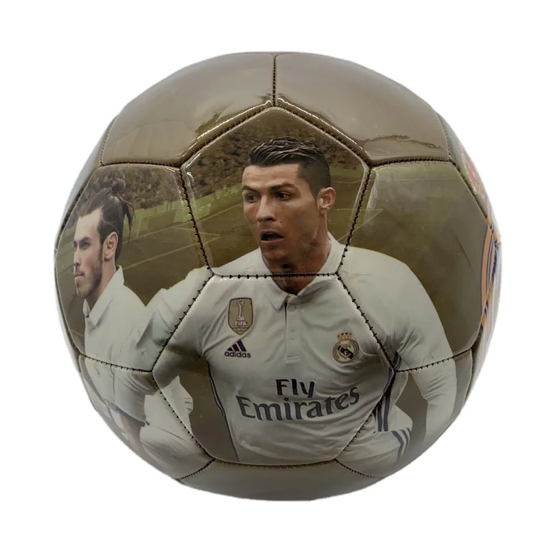 photograph pvc material size 5 soccer ball for promotion and sports