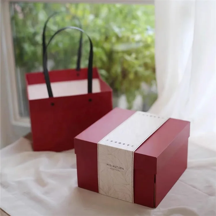 Chinese New Year Mid-Autumn Moon Cake Packaging Box Retro Chinese Red And Gold Creative Three-Dimensional Floral Gift Boxes
