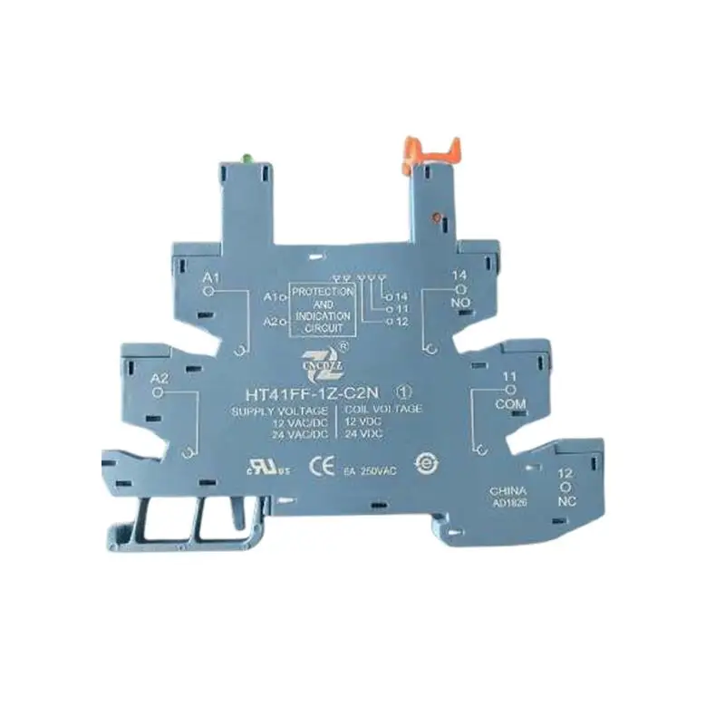 PLC 6.2mm thickness din-rail 6 A contact rating slim relay socket HF41F 024-ZS 41F-1z-c2-1