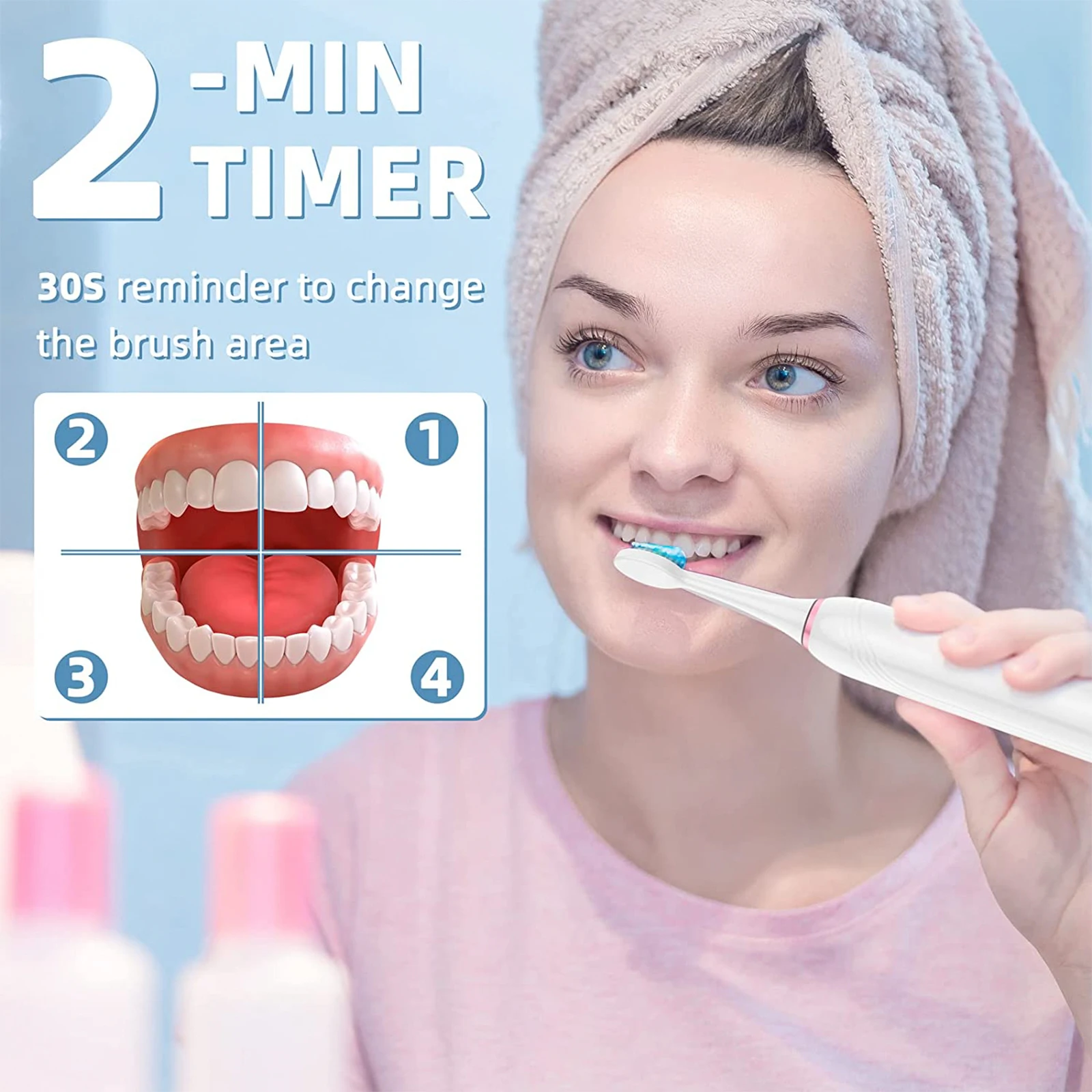 Electric Adult Chargeable Sonic Smart Black Power Toothbrush Automatic Cheapest Personalized Round Slim Electric Toothbrush