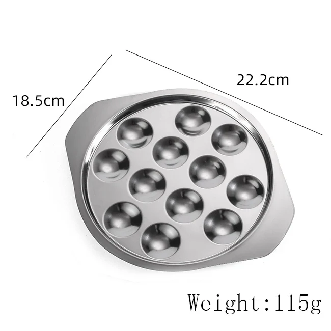 Stainless Steel Snail Plate Mushroom Dishes with Escargot Tongs and Forks Seafood Tools  French Snail Serving Tools Set