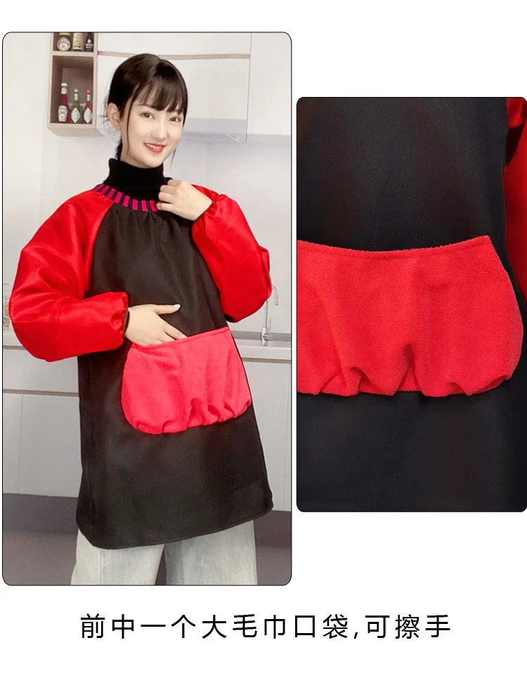 Long sleeved apron waterproof and oil proof kitchen cooking catering art student oil painting work new high value adult smock