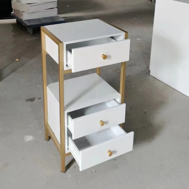 White wood good quality hair beauty trolley nail beauty trolley cabinet furniture QZ-Y906