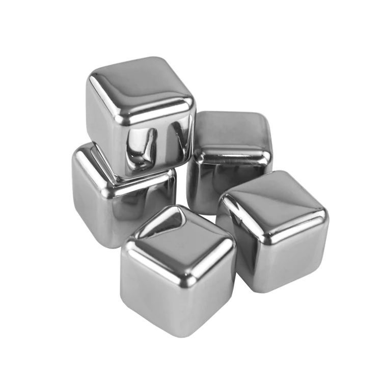 Whisky Stones Ice Cubes Set Reusable Food Grade 304 Stainless Steel Wine Cooling Cube Chilling Rock Party Bar Tool
