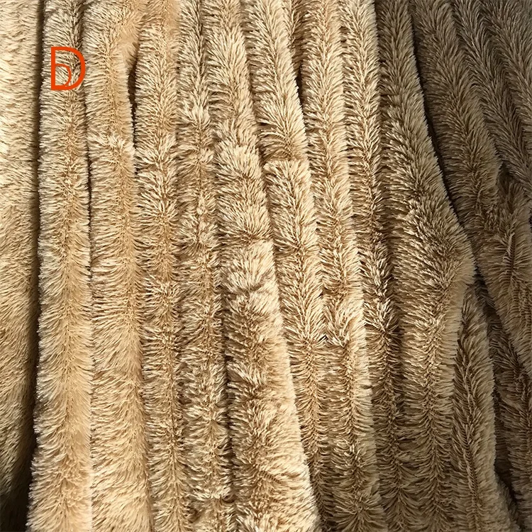 100% Polyester Brushed Knitted Artificial Fur PV Plush Fabric