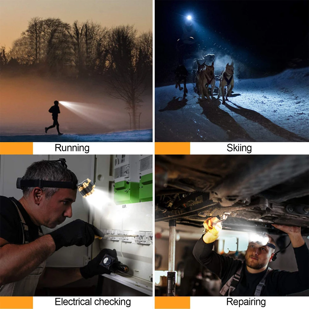 Wholesale Price 3 LED Outdoor Waterproof USB Rechargeable Camping Hiking Cycling Super Bright Lumen LED Headlamps