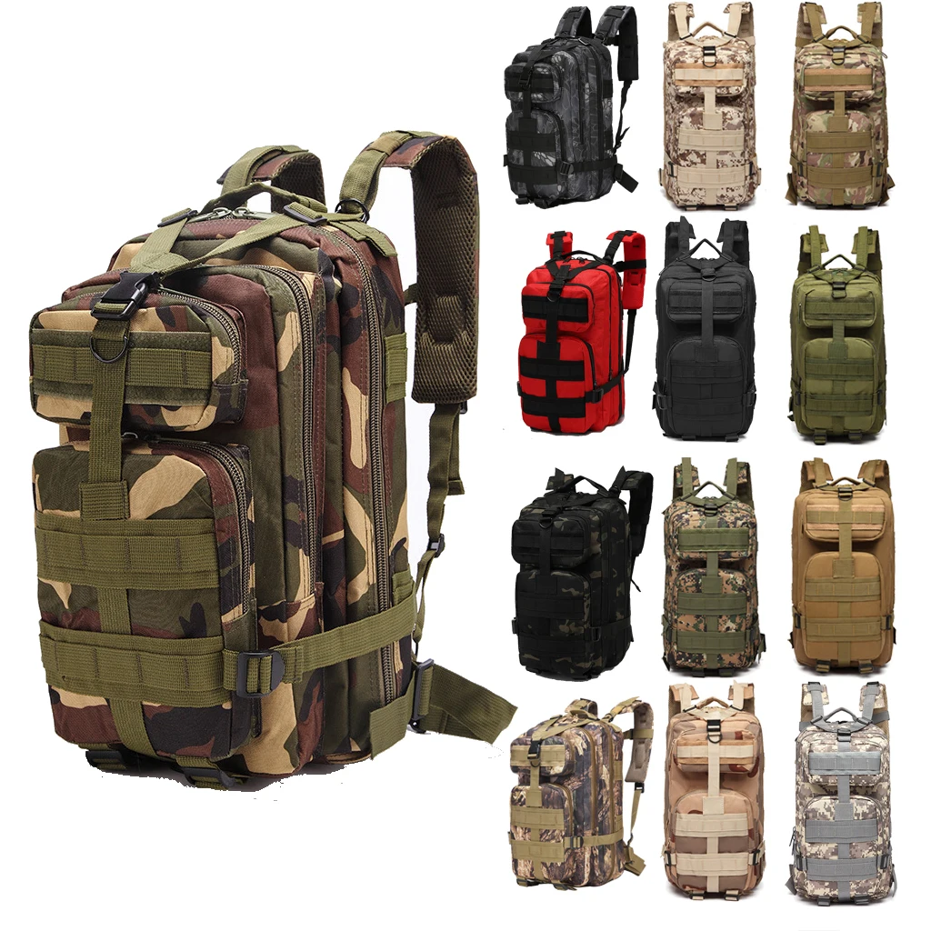 OBSHORSE Mens Wholesale Custom 25L MOLLE System 3 Days Bug Out Bag  Assault Hiking Backpack Tactical Bag