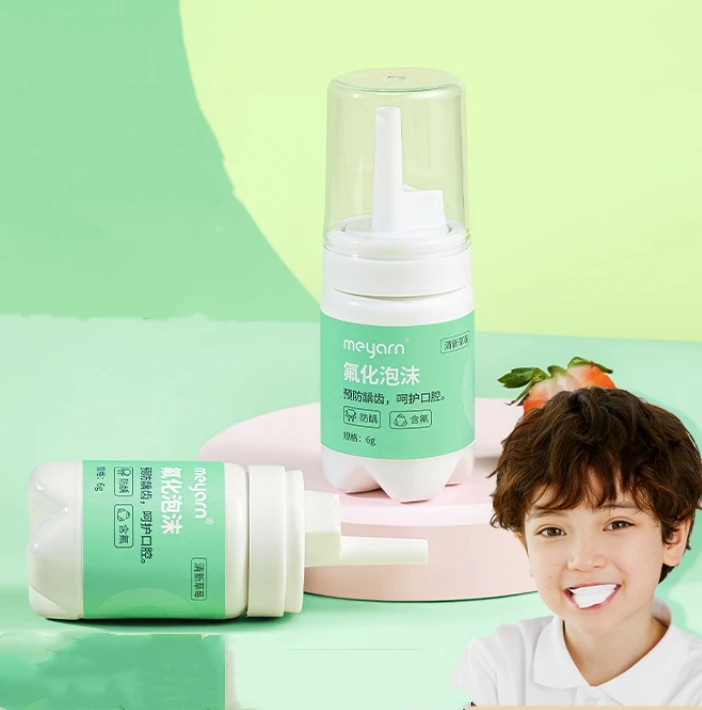 MEYARN 6g Wholesale  fluoride anti-cavity spearmint private label natural liquid teeth whitening foam toothpaste