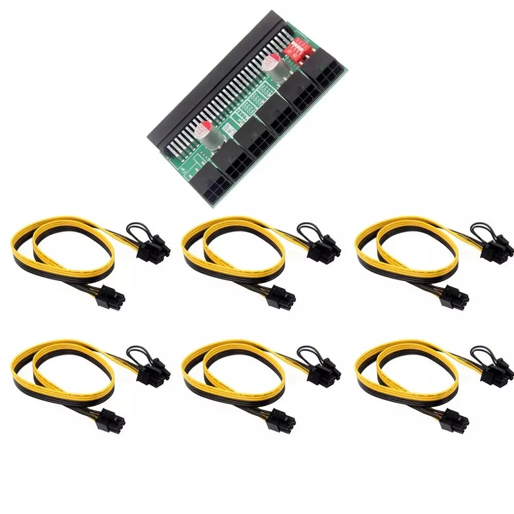 
12V GPU/PSU Branch Adapter DPS-800GB PS-2751-5Q 6Pin Conversion Board PCIe 6Pin to 6+2 Pin Power Cable PCI Express Graphic Cable 