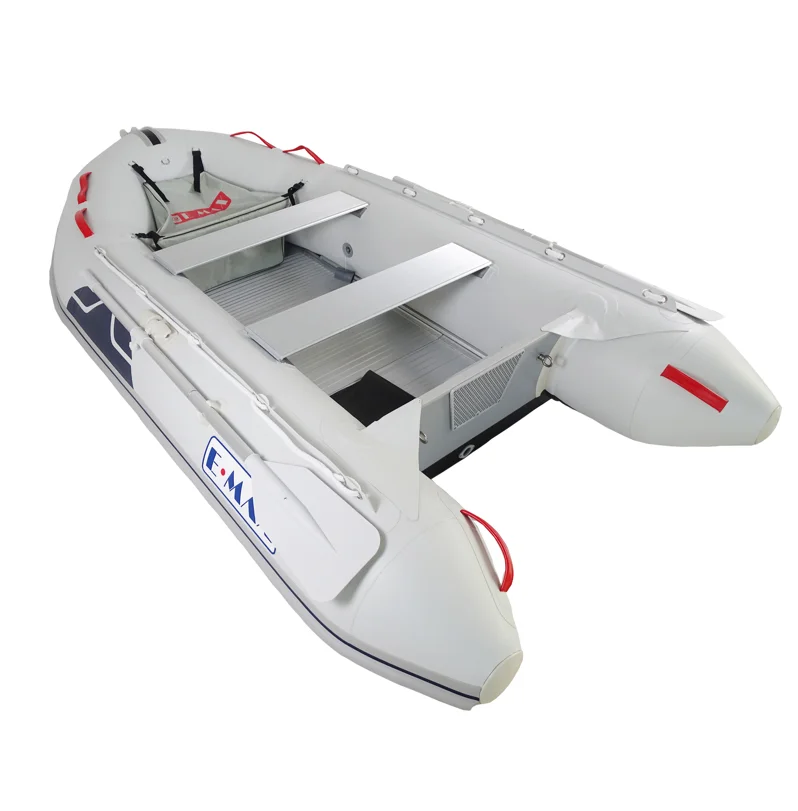 Comax  inflatable boat with motor fold able inflatable aluminum floor boat for rescue