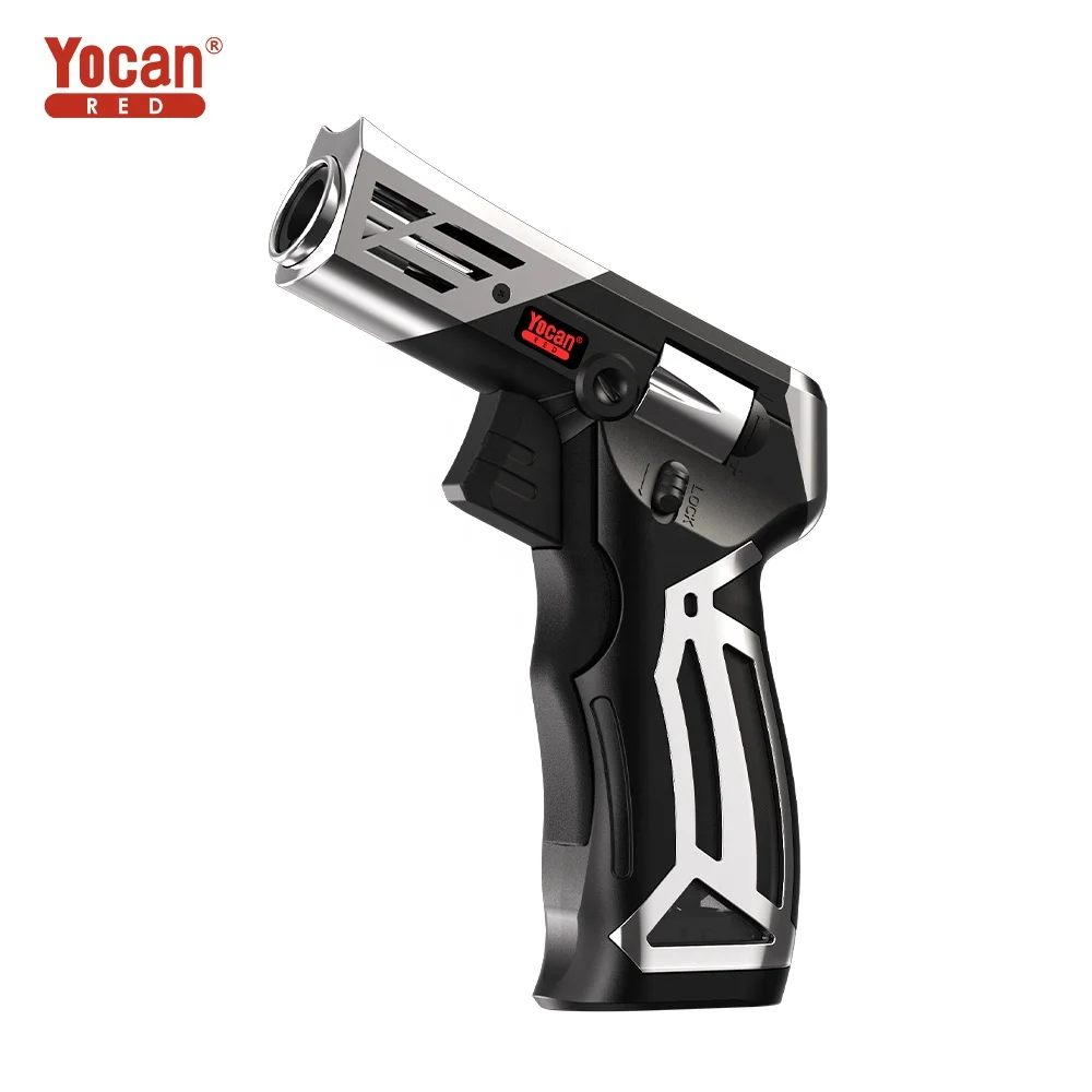 Yocan Red Diablo Torch Convertible Flame Color Heat Resistant Silicone Grip Butane Torch Lighter