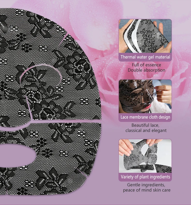 OEM Repair Anti-wrinkle Whitening Nourishing Hydrogel Facial Moisturizing Lace Face Mask