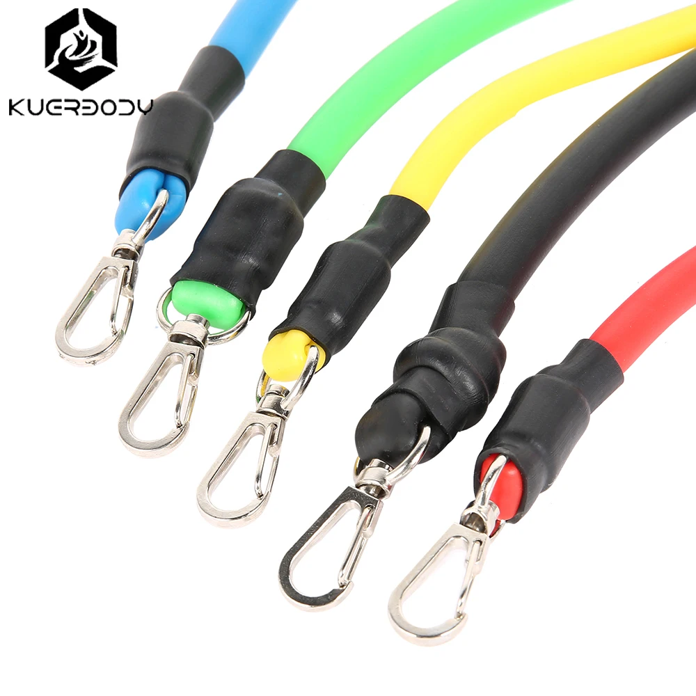 11 Pcs/set Latex Resistance Bands Training Exercise Tubes Pull Rope Rubber Expander Elastic Bands Customized Durable 1set 100pcs