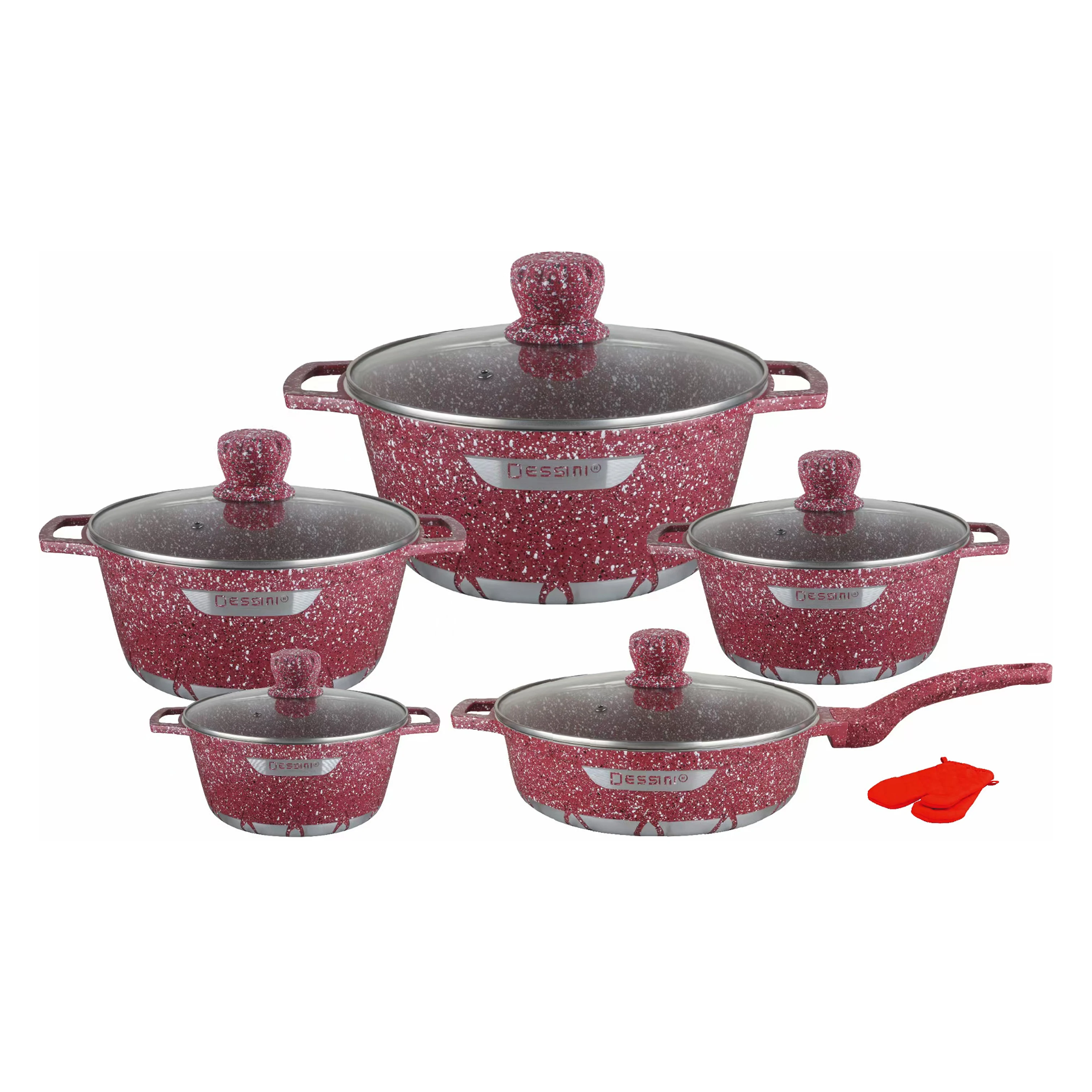 13pcs Hot Sale Die Casting Aluminum Coating Cooking Soup Pot Non Stick Granite Cookware Set