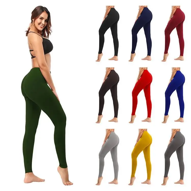 
High Quality High Waist Compression Super Soft Fitness Ninth Leggings For Ladies 