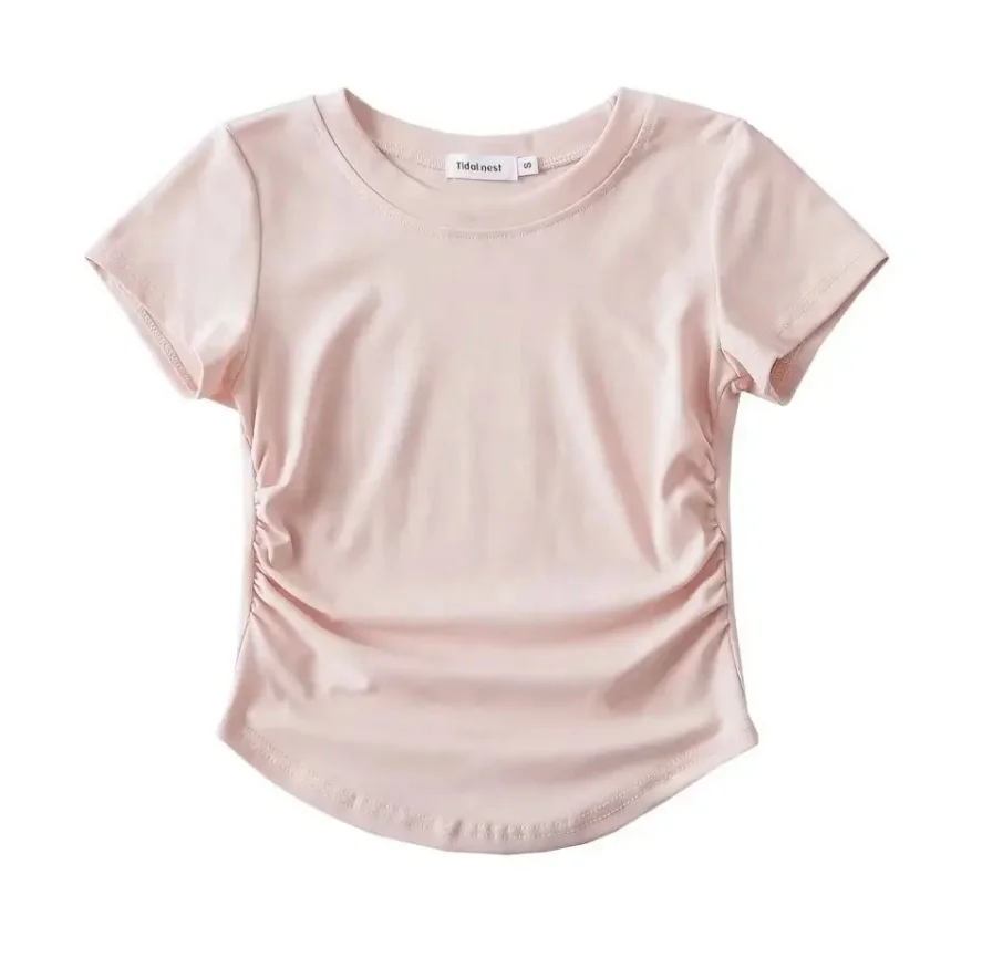 2024 summer baby shirts knit cotton pure tops short sleeves 0-12 yrs customized baby short and t shirts