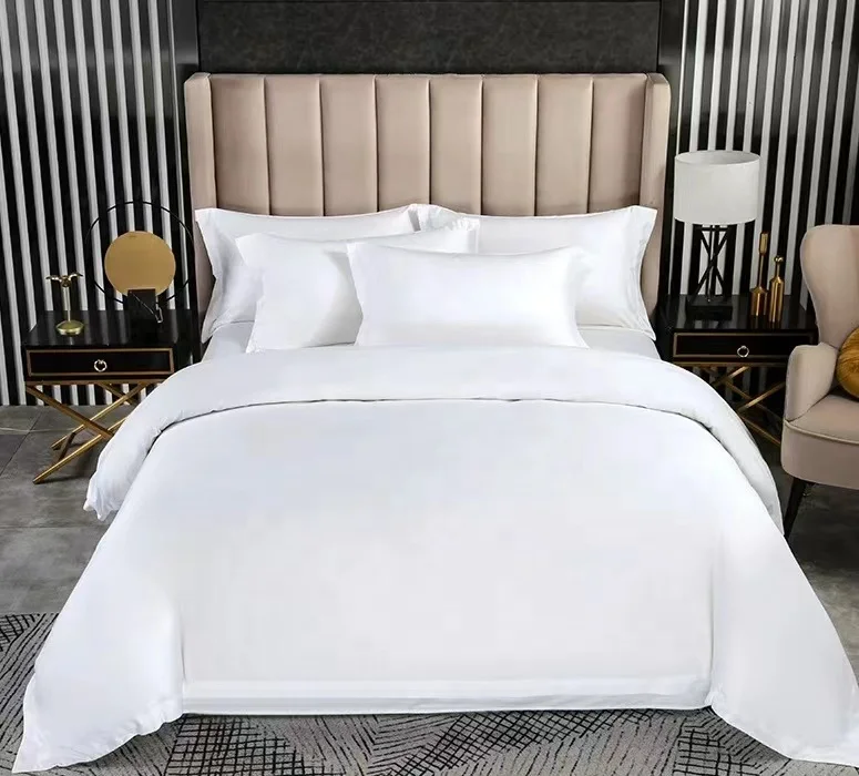 Wholesale Hotel Linen  white Duvet Cover Fitted Bed Sheet Set 100% Cotton Bedding Set High Quality Home Hotel pillow cover case