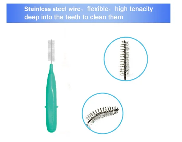 Interdental brush pick China factory soft blister card packing interdental brush toothpick for oral cleaning