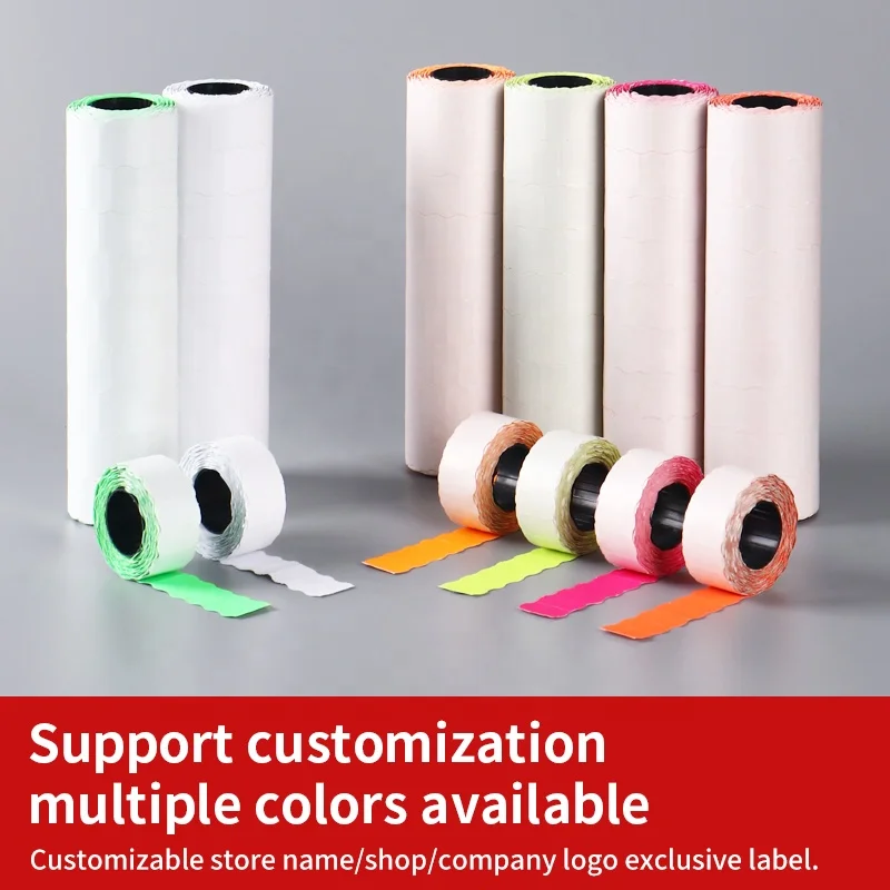 10 Roll Wave Shape 5500 Price Gun 22x12mm Self Adhesive Pricing Gun Printing Sticker Price Tag Label