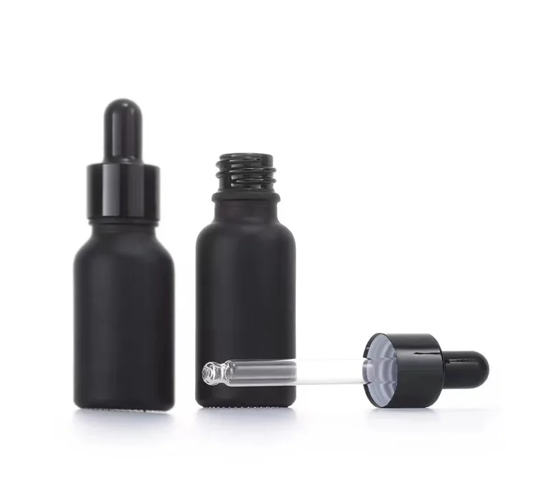 Matte black  Essential Oil bottle fine dropper 5ml 10ml 15ml in bluk