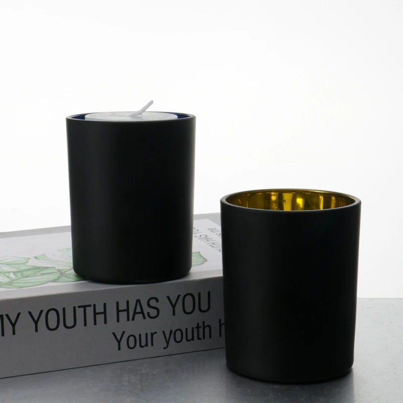 Home Christmas Decor Matte Black Candle Jar Lavender Soy Wax Scented Candle Packaging Jar
