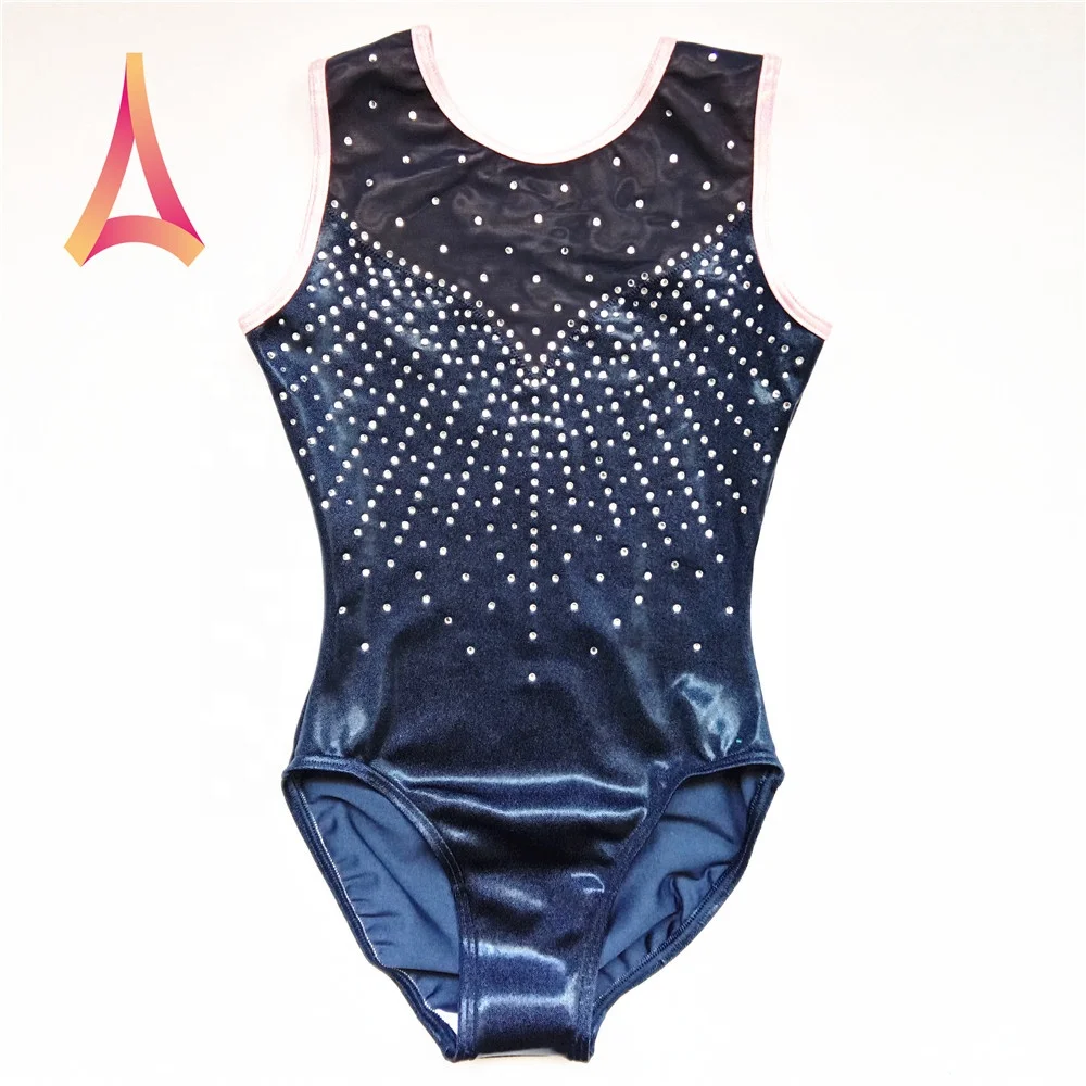 Sparkling Burgundy Red Leotards for Girls Gymnastics